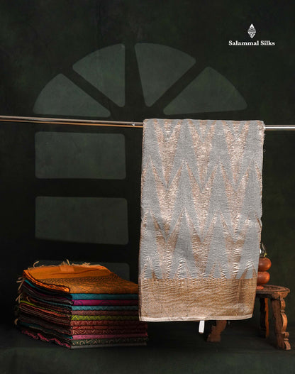 Sandal Premium Crush Fancy Saree with Traditional Border