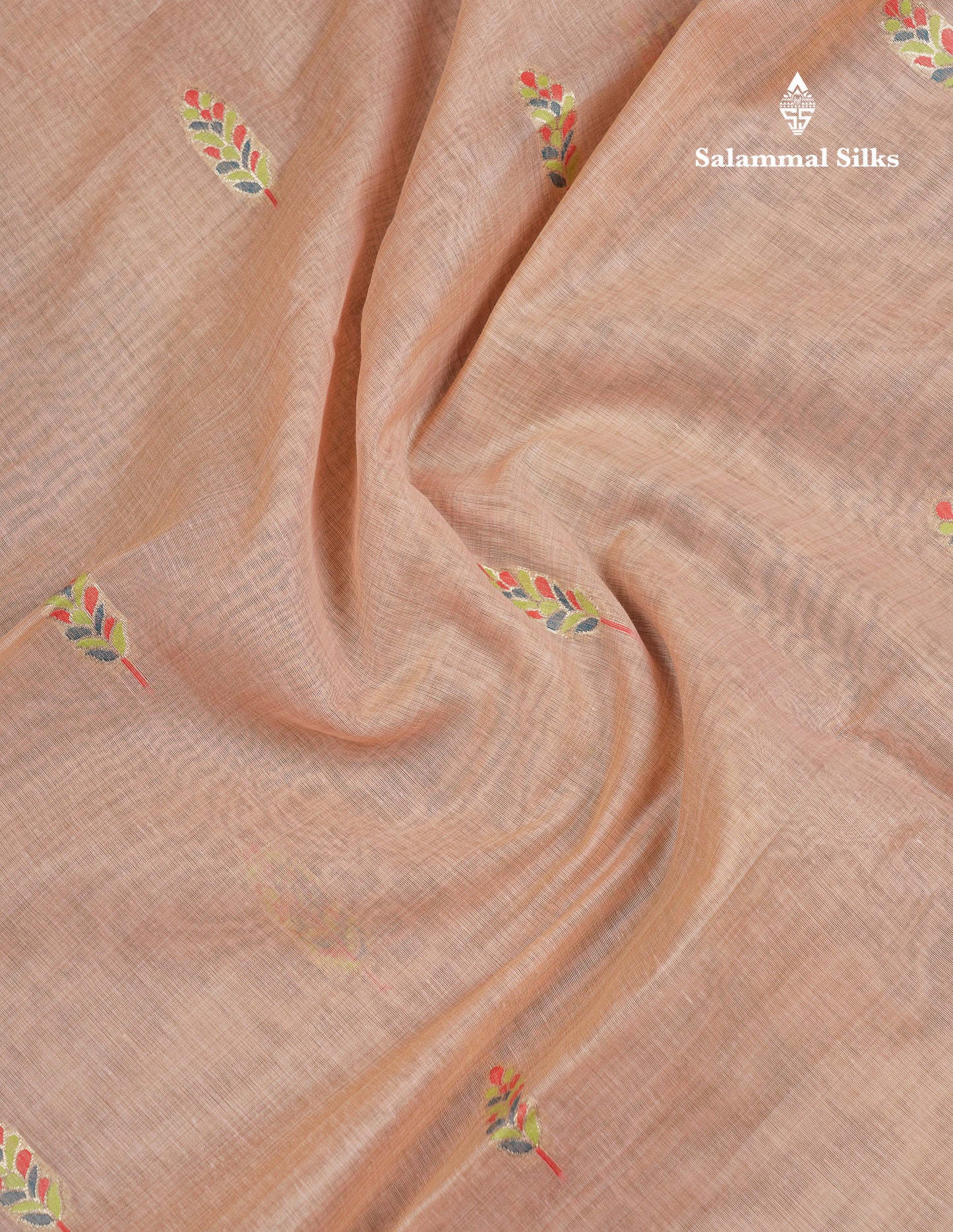 Beautiful Light Lavender Menakari Work Butta Muga Cotton Saree With Contrast Peacock Green Blouse