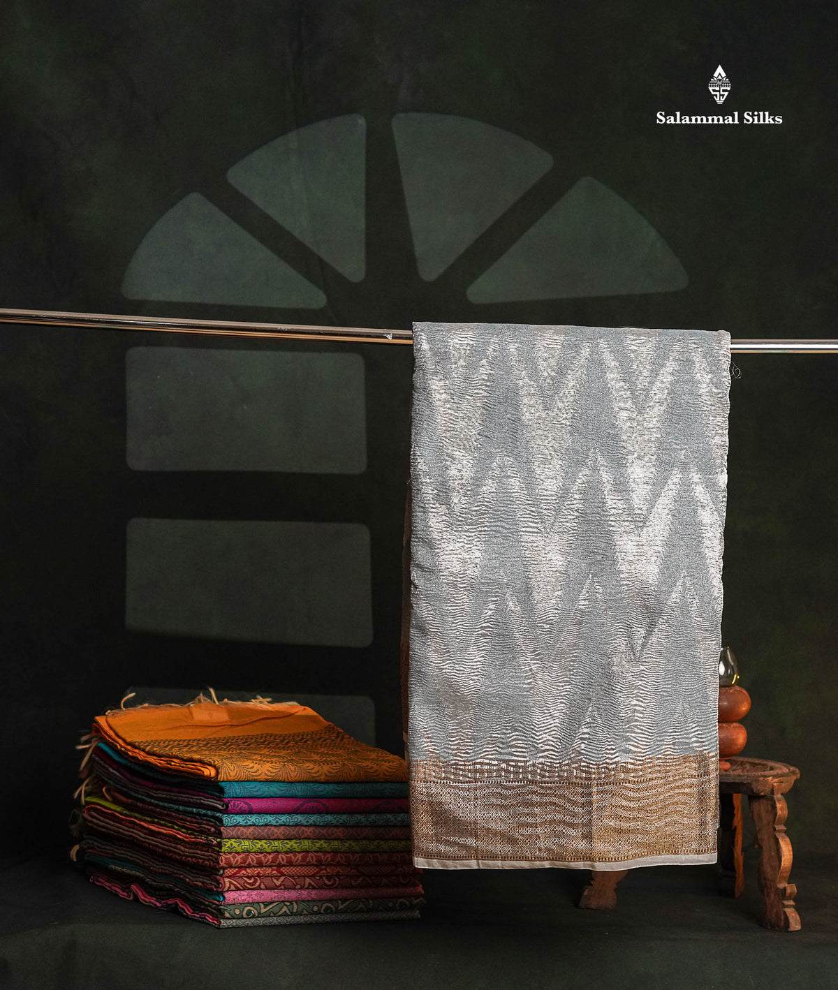 Sandal Premium Crush Fancy Saree with Traditional Border