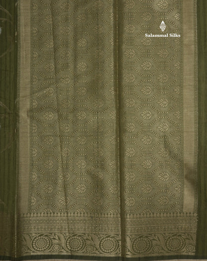 Brown Semi Tussar Saree With Fancy Border