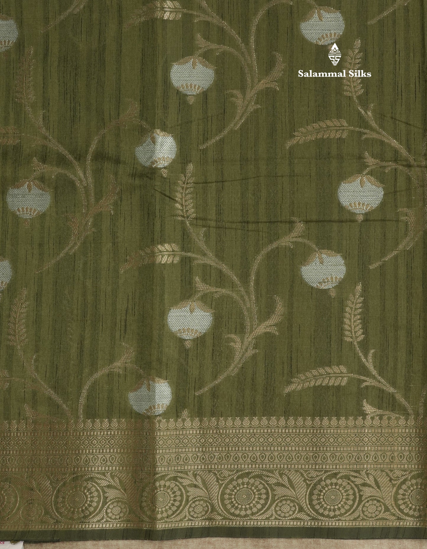 Brown Semi Tussar Saree With Fancy Border