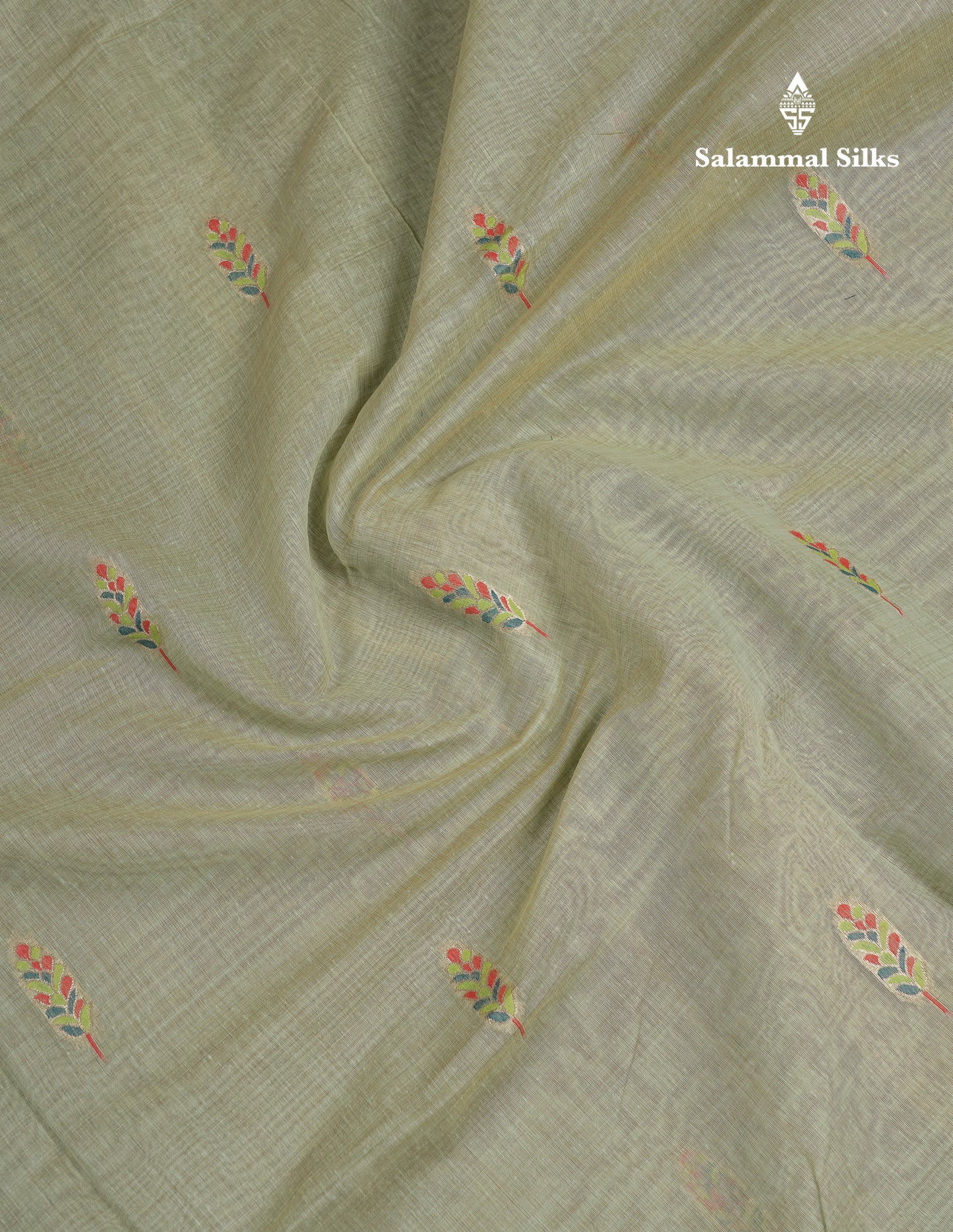 Beautiful Light Lavender Menakari Work Butta Muga Cotton Saree With Contrast Peacock Green Blouse