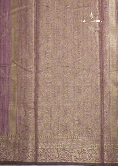 Brown Semi Tussar Saree With Fancy Border