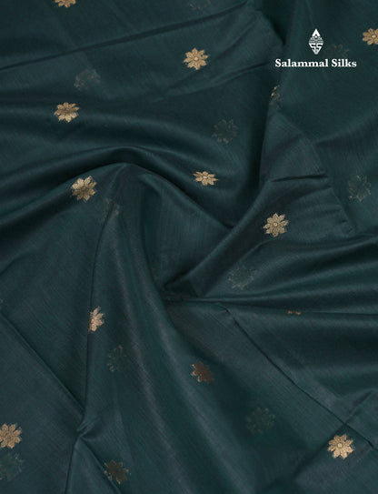 Beautiful Bottle Green Maheshwar Cotton Saree With Contrast Maroon Blouse