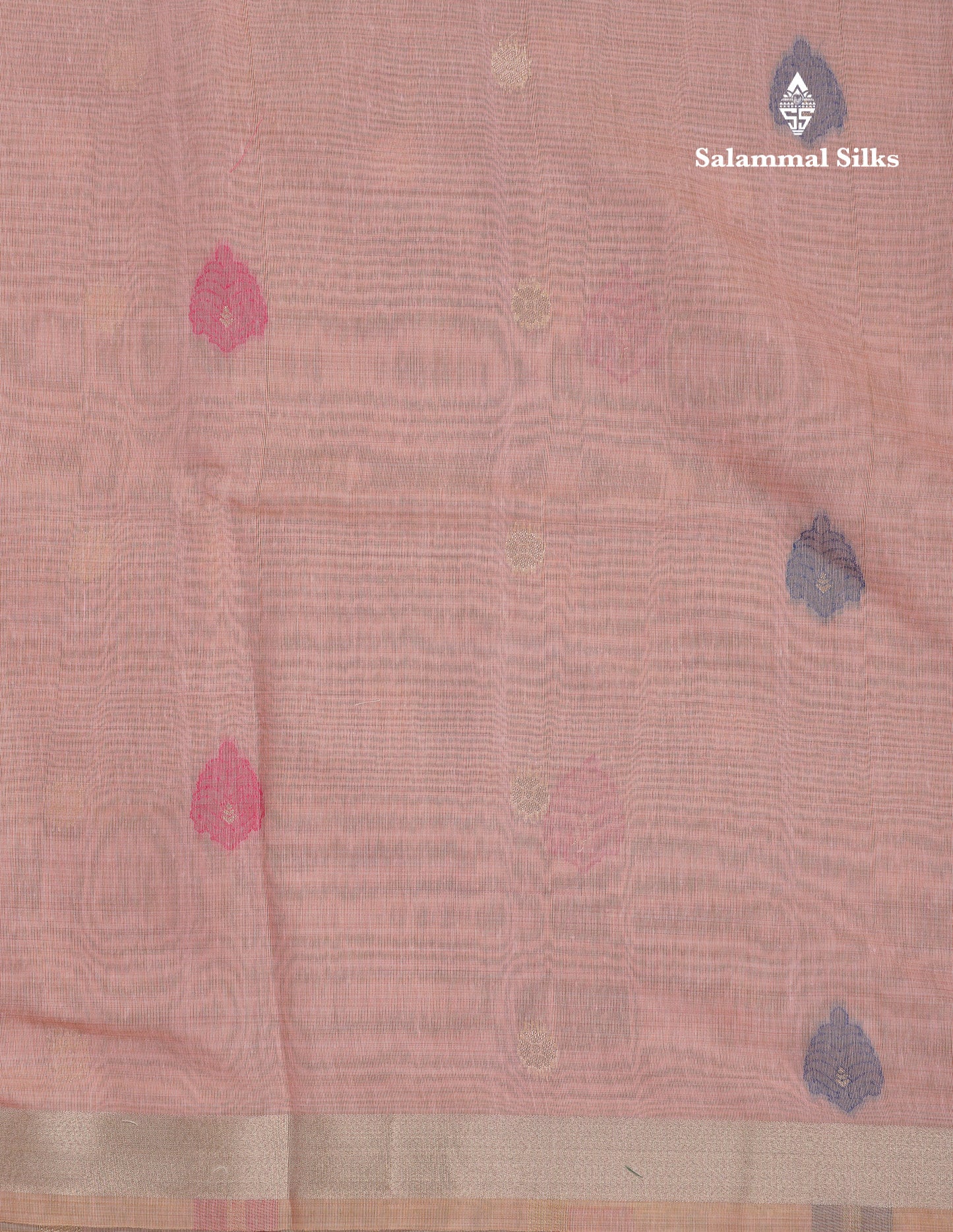 Beautiful Dark Peach Muga Cotton Saree With Contrast Pink Blouse