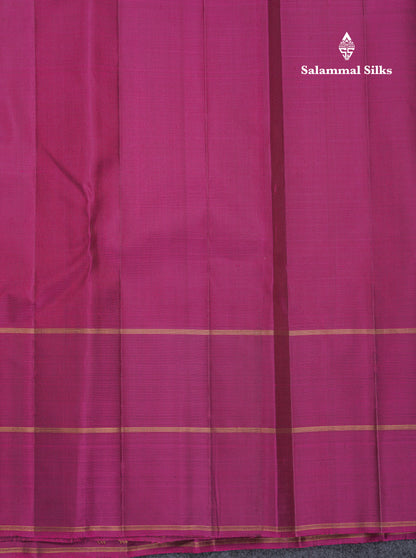 Dark Purple Beautiful Thread Checks Pure Kanjivaram Silk Saree With Vadamalli Traditional Butta Border