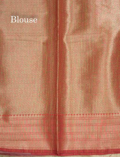 Grey Semi Tussar Saree With Fancy Border