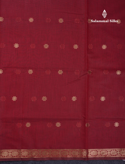 Beautiful Bottle Green Maheshwar Cotton Saree With Contrast Maroon Blouse