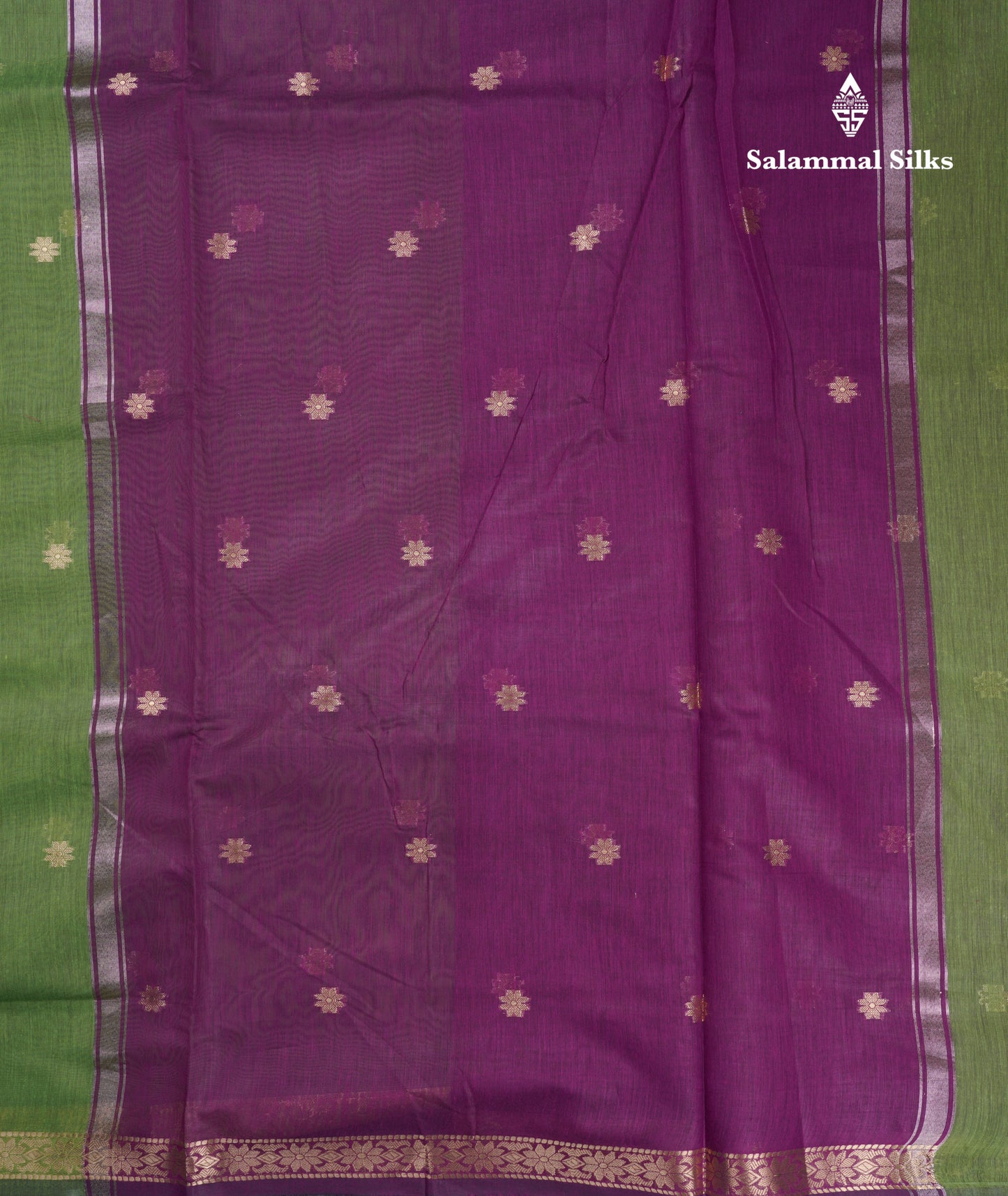 Beautiful Bottle Green Maheshwar Cotton Saree With Contrast Maroon Blouse