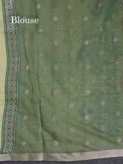 Beautiful Dark Peach Muga Cotton Saree With Contrast Pink Blouse