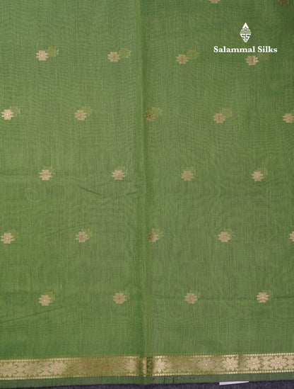 Beautiful Bottle Green Maheshwar Cotton Saree With Contrast Maroon Blouse