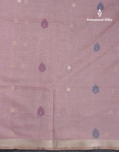 Beautiful Dark Peach Muga Cotton Saree With Contrast Pink Blouse