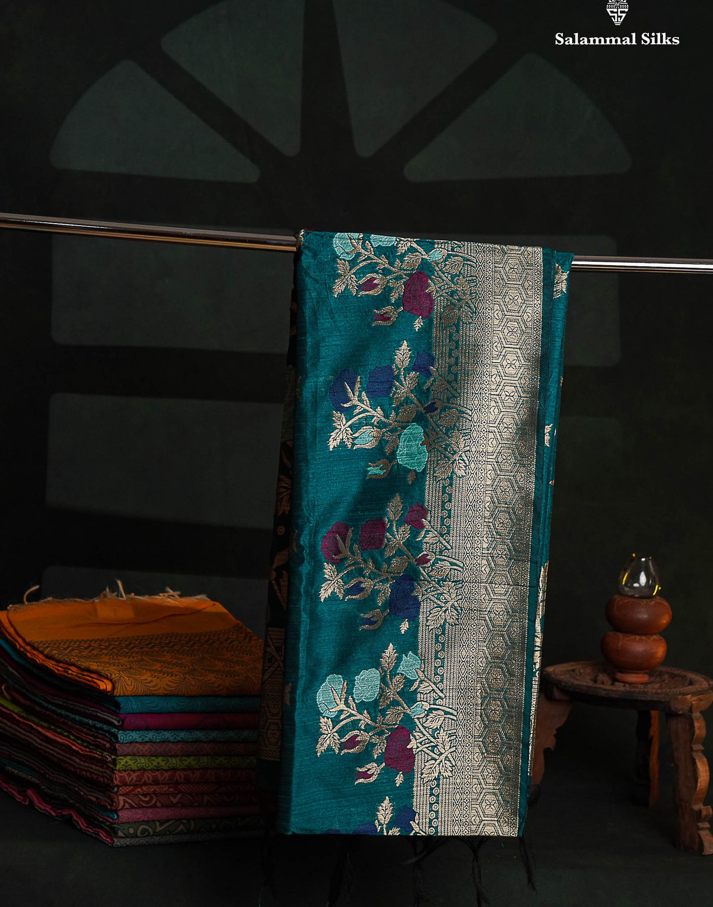 Olive Green Jute Cotton Fancy Saree With Blouse