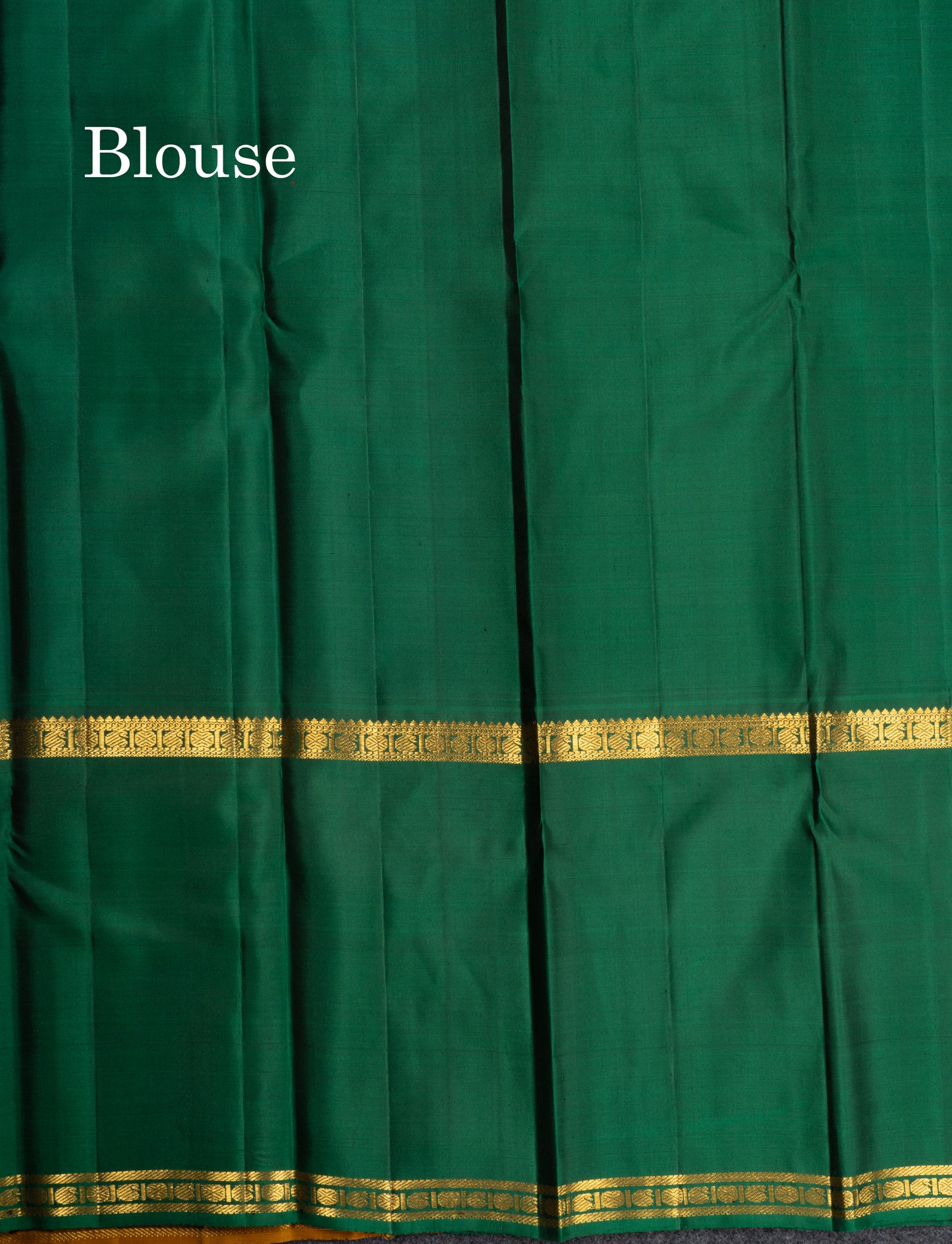 Black Checks Pure Kanjivaram Silk Saree With Contrast Long Ganga Jamuna Border