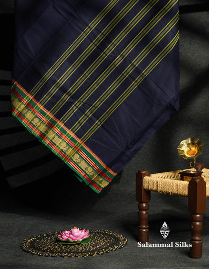 Beautiful Maroon Chettinad Plain Pure Cotton Saree With Multicolour Border