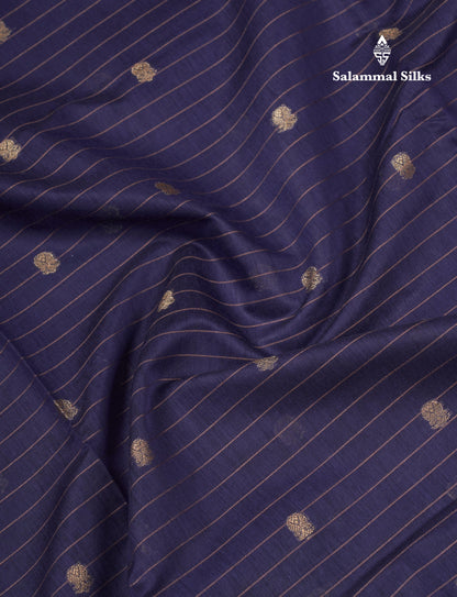 Beautiful Dark Purple Cotton Mix Saree With Contrast Mustard Yellow Blouse
