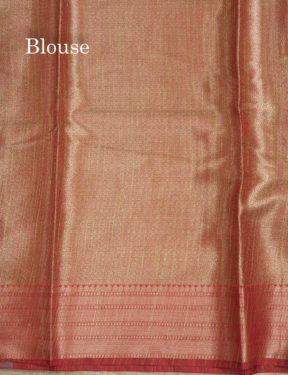 Grey Semi Tussar Saree With Fancy Border
