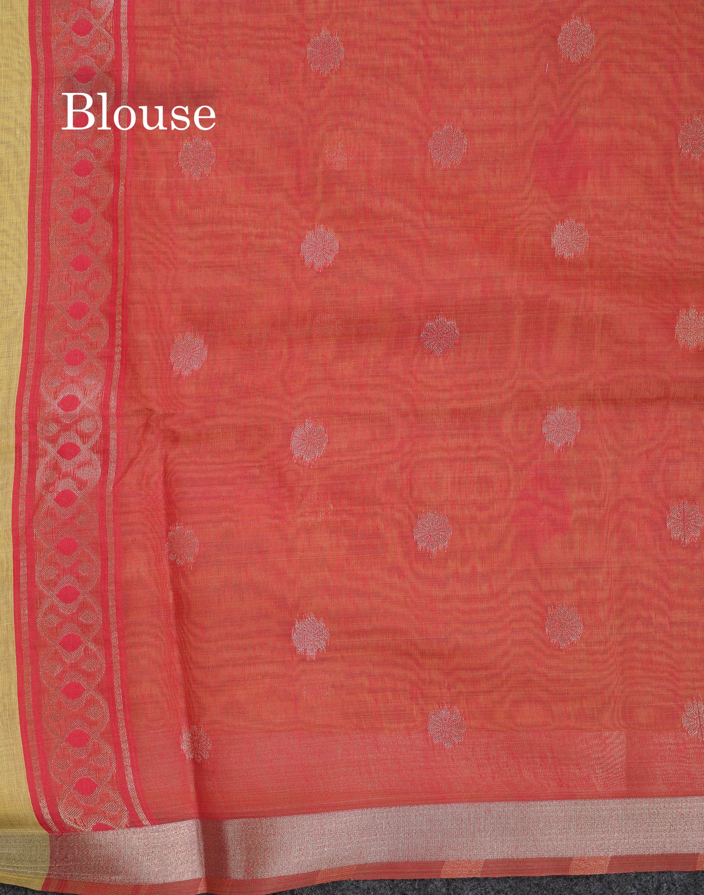 Beautiful Dark Peach Muga Cotton Saree With Contrast Pink Blouse