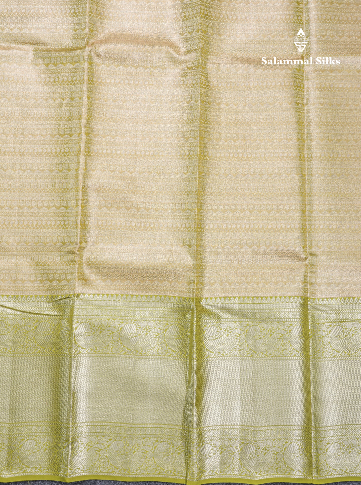Dual Tone Green Beautiful Grand Bridal Pure Kanjivaram Silk Saree With Parrot Green Border