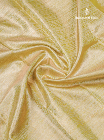 Dual Tone Green Beautiful Grand Bridal Pure Kanjivaram Silk Saree With Parrot Green Border