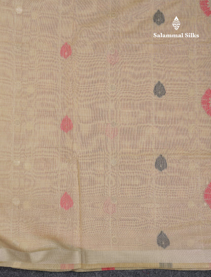 Beautiful Dark Peach Muga Cotton Saree With Contrast Pink Blouse