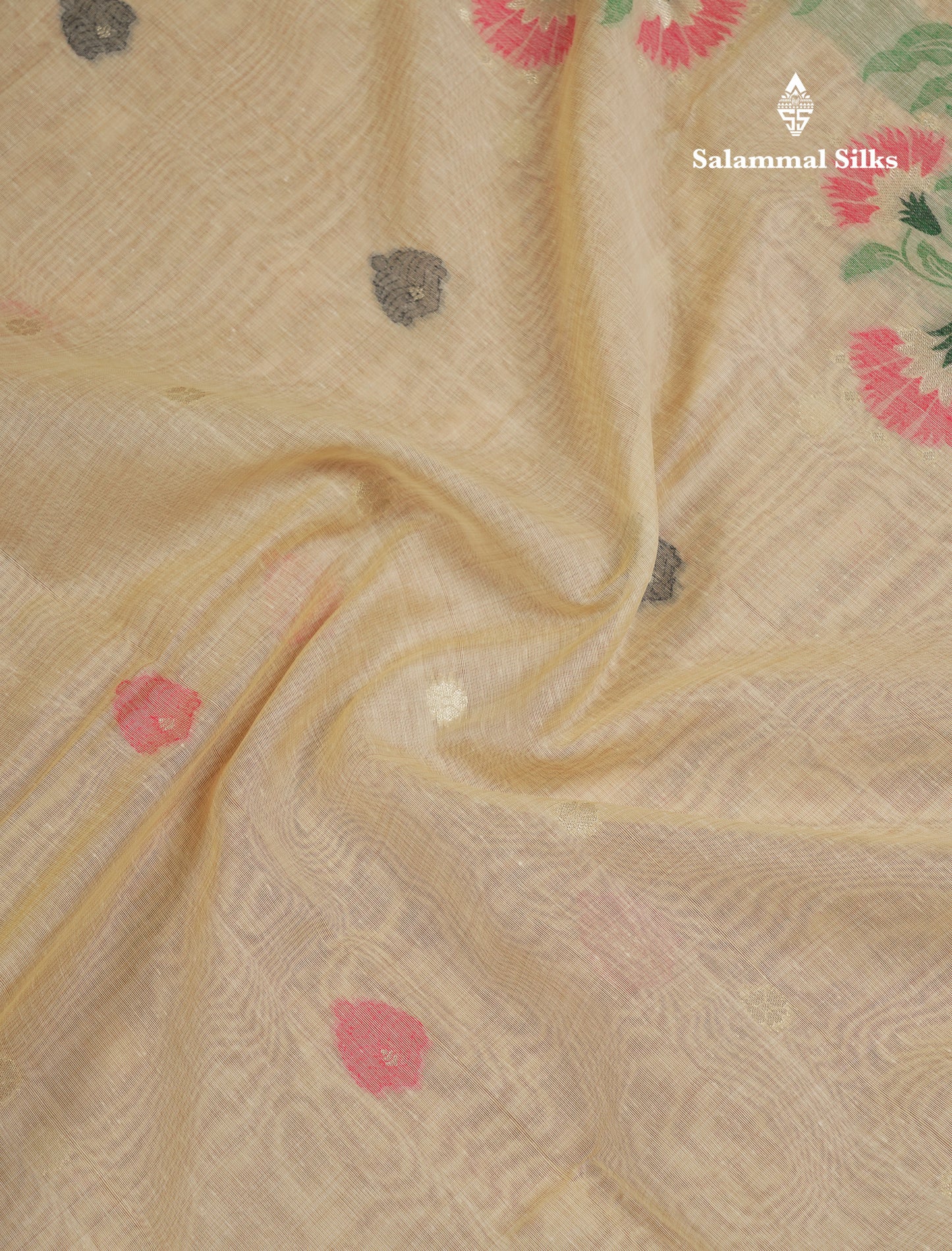 Beautiful Dark Peach Muga Cotton Saree With Contrast Pink Blouse