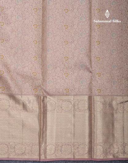 Light Lavender Beautiful Meenakari Work Grand Bridal Pure Kanjivaram Silk Saree With Evening Morning Self Border