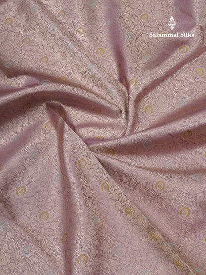 Light Lavender Beautiful Meenakari Work Grand Bridal Pure Kanjivaram Silk Saree With Evening Morning Self Border