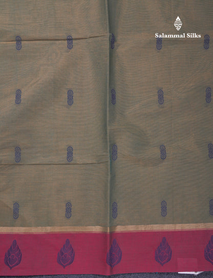 Beautiful Sapphire Blue Pure Cotton Saree With Contrast Purple Border