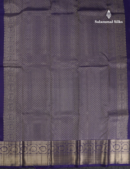 Beautiful Navy Blue Pure Kanjivaram Silk Saree With Traditional Border
