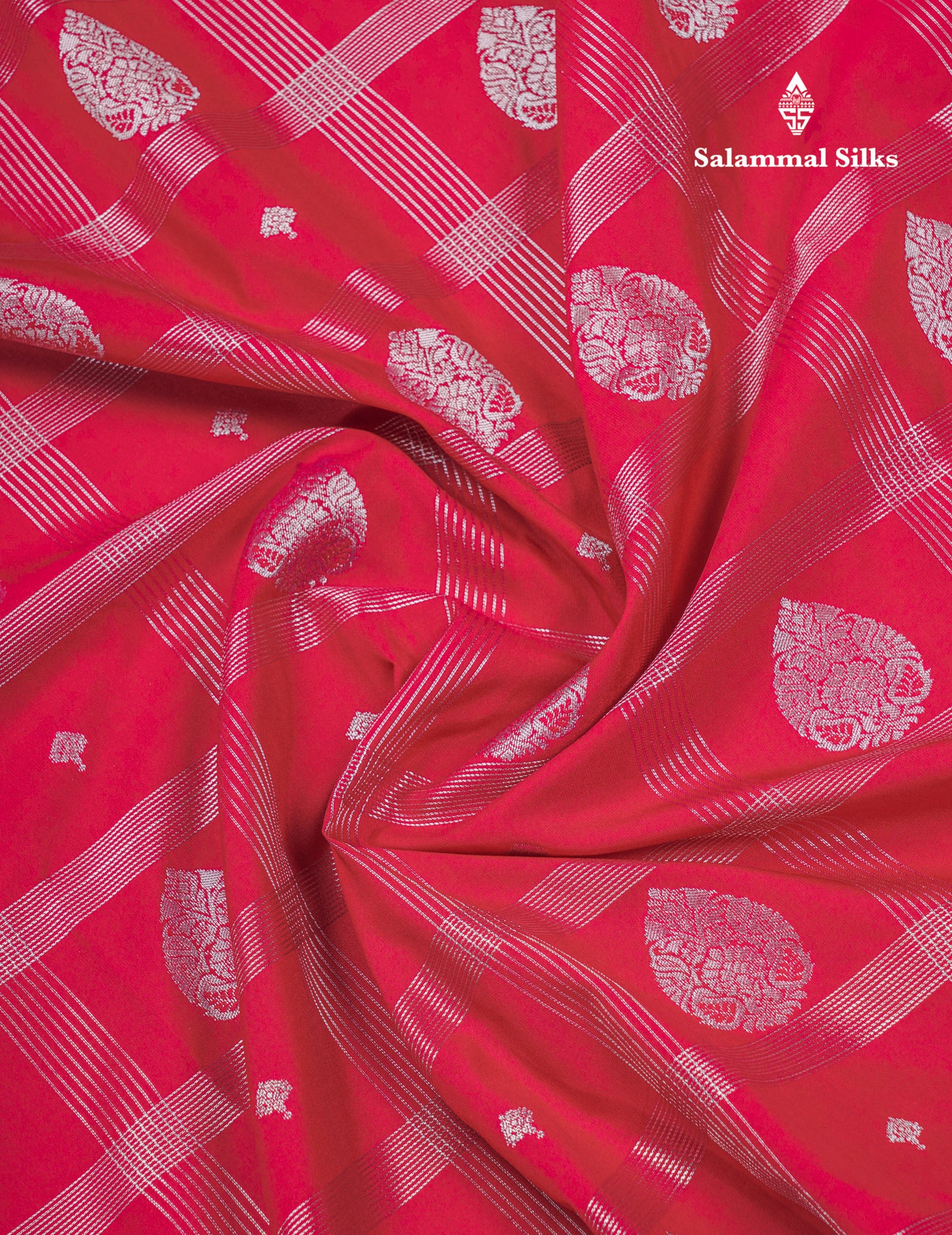 Pink Velthari Checks Beautiful Semi Silk Saree With Contrast Half White Border