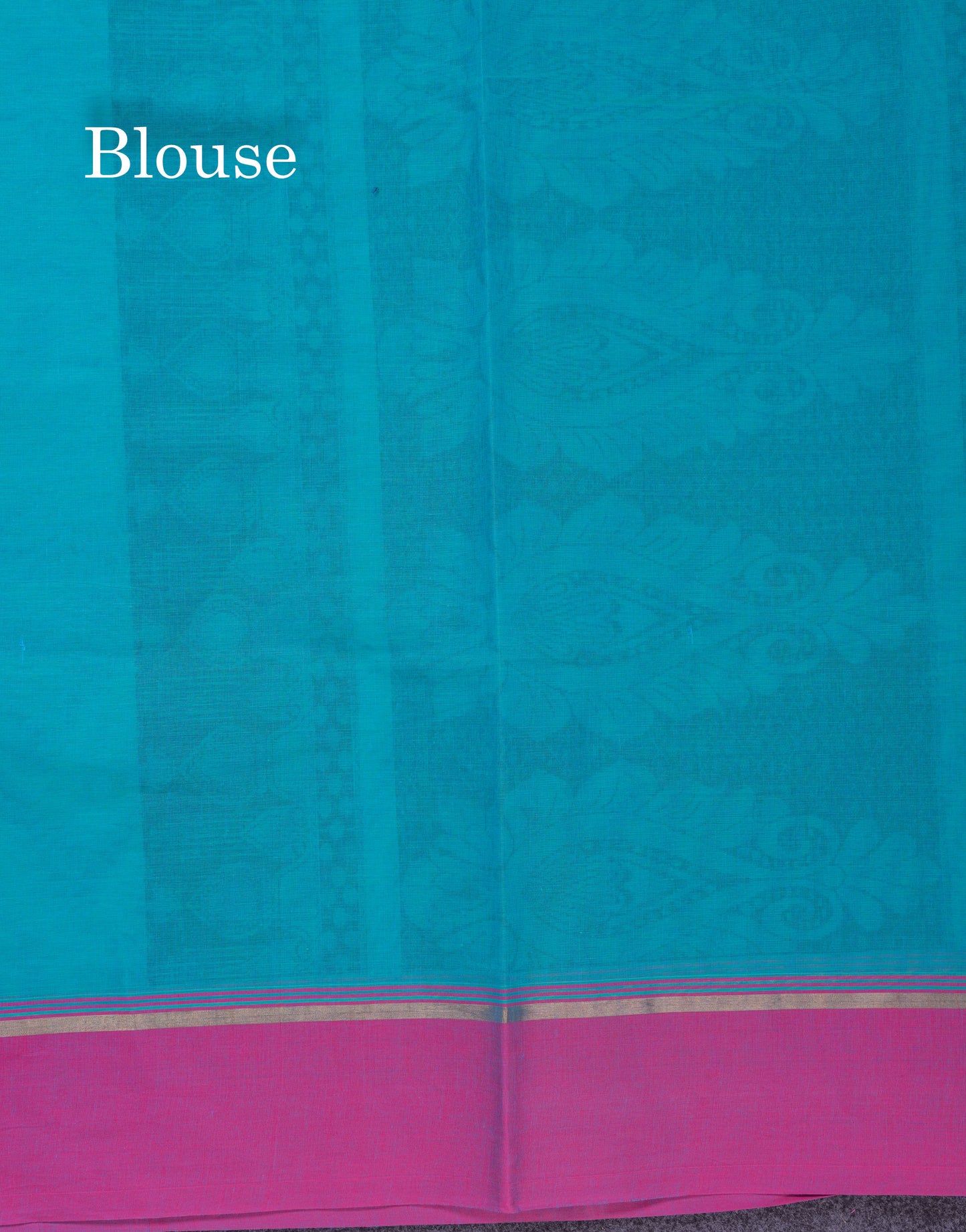 Beautiful Sapphire Blue Pure Cotton Saree With Contrast Purple Border
