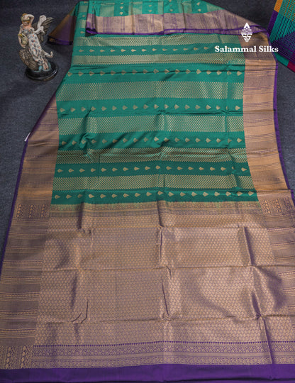 Grey Beautiful Semi Silk Saree With Contrast Navy Blue Border