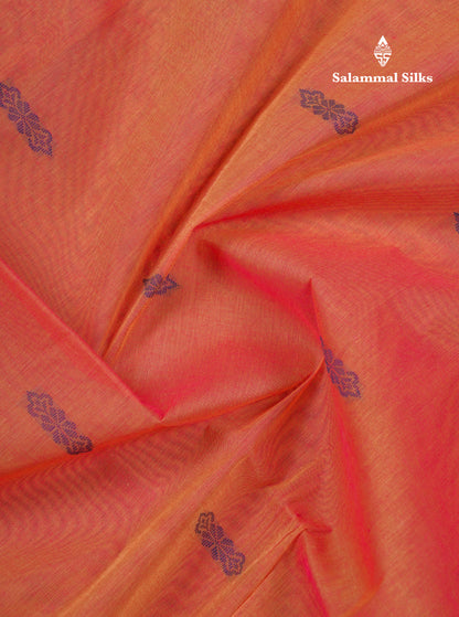 Beautiful Sapphire Blue Pure Cotton Saree With Contrast Purple Border