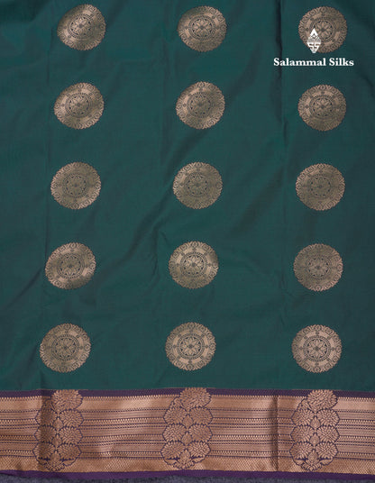 Beautiful Rust Orange Traditional Buttas Semi Silk Saree With Dark Maroon Border