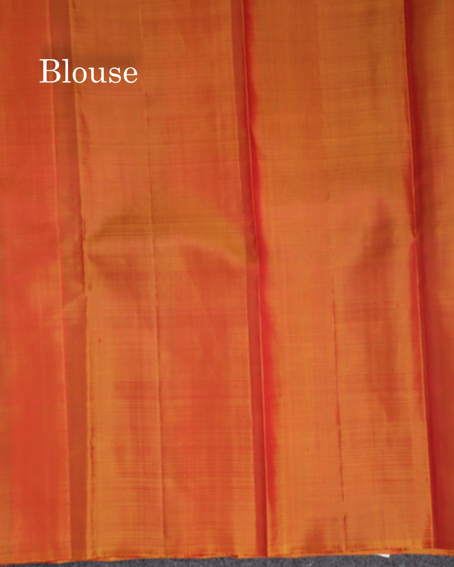 Beautiful Dual Tone Orange Fancy Pure Kanjivaram Silk Saree With Blouse