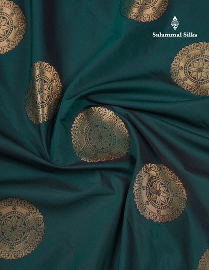 Beautiful Rust Orange Traditional Buttas Semi Silk Saree With Dark Maroon Border