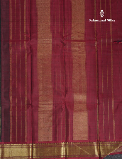 Beautiful Black Pure Silk Saree With Contrast Dark Maroon Traditional Medium Border