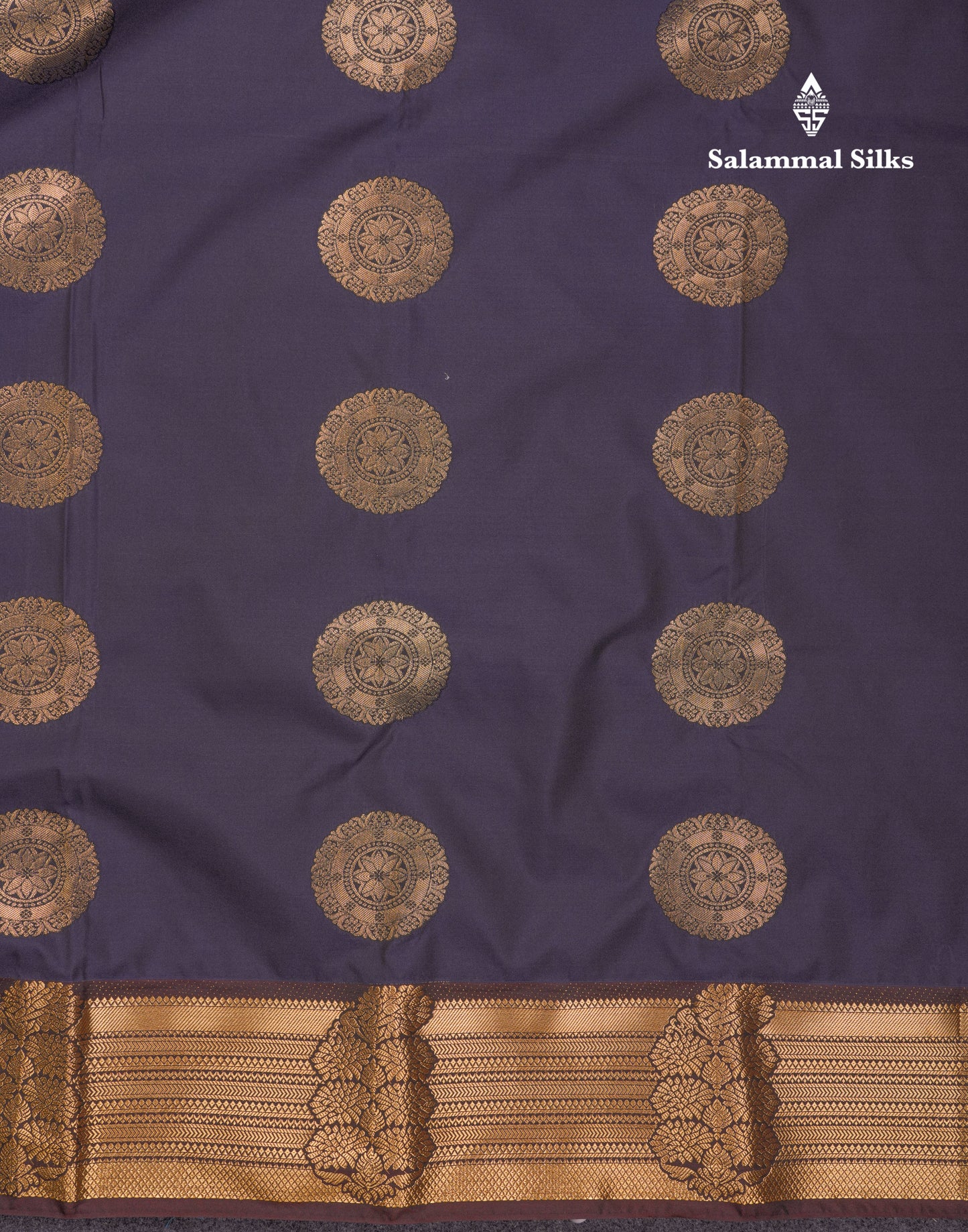 Beautiful Rust Orange Traditional Buttas Semi Silk Saree With Dark Maroon Border