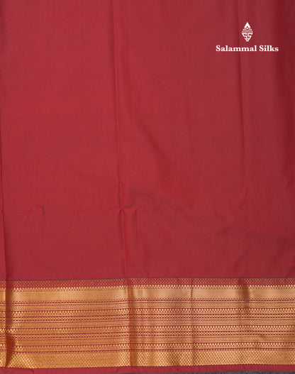 Beautiful Rust Orange Traditional Buttas Semi Silk Saree With Dark Maroon Border