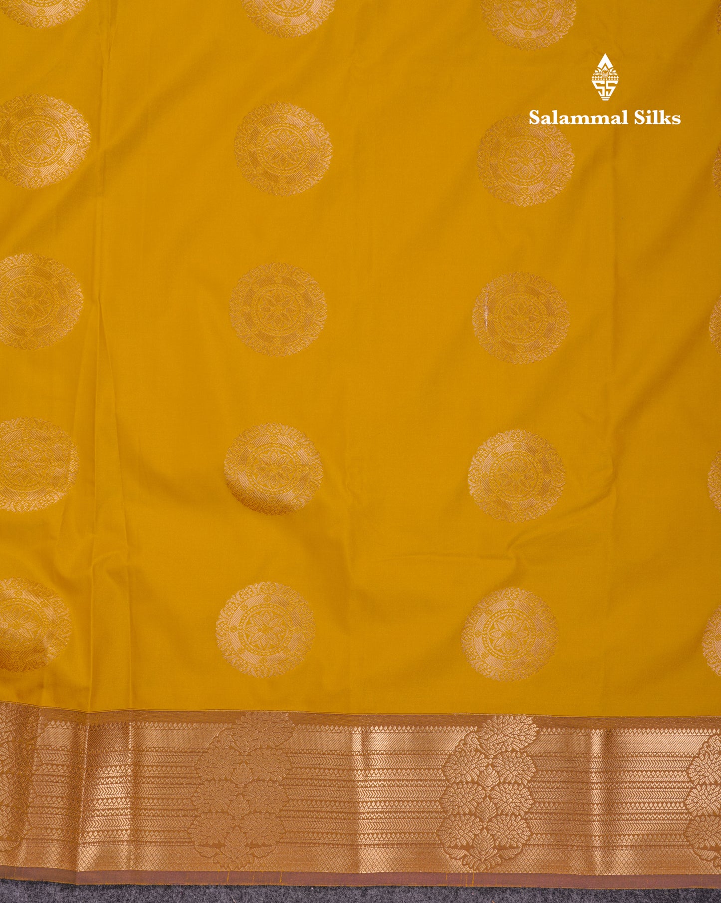 Beautiful Rust Orange Traditional Buttas Semi Silk Saree With Dark Maroon Border