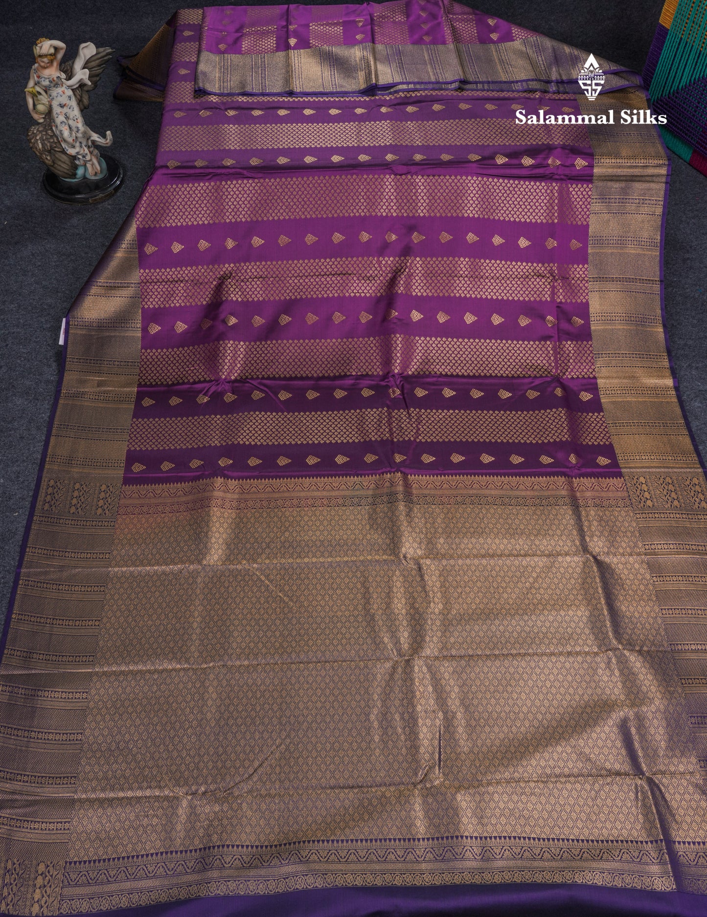 Grey Beautiful Semi Silk Saree With Contrast Navy Blue Border