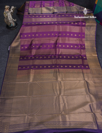 Grey Beautiful Semi Silk Saree With Contrast Navy Blue Border