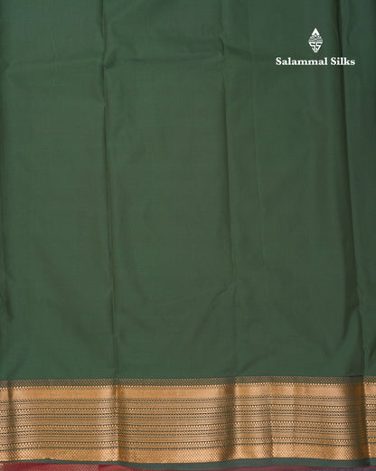 Beautiful Rust Orange Traditional Buttas Semi Silk Saree With Dark Maroon Border