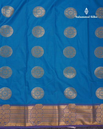 Beautiful Rust Orange Traditional Buttas Semi Silk Saree With Dark Maroon Border