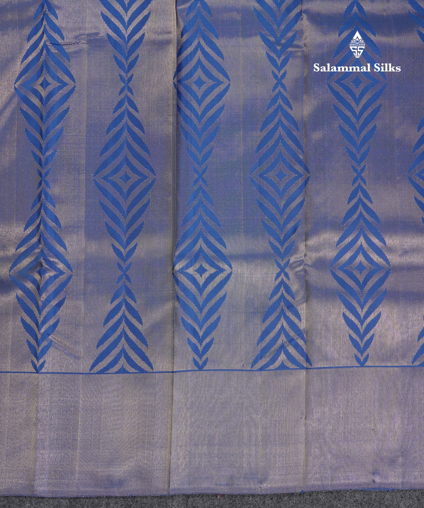 Beautiful 8Kol Olive Blue Pure Kanjivaram Silk Saree With Blouse