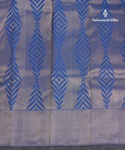 Beautiful 8Kol Olive Blue Pure Kanjivaram Silk Saree With Blouse