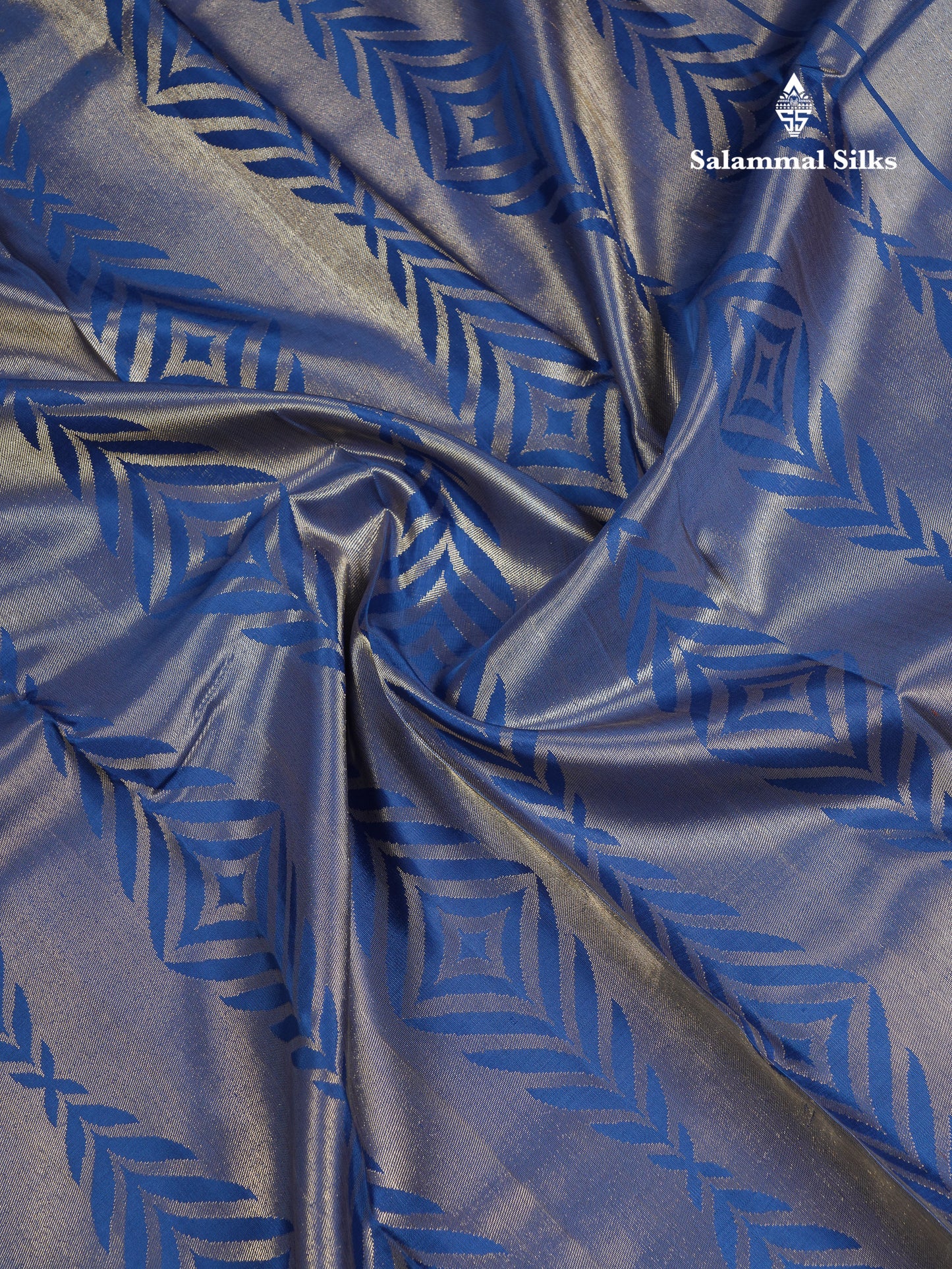 Beautiful 8Kol Olive Blue Pure Kanjivaram Silk Saree With Blouse