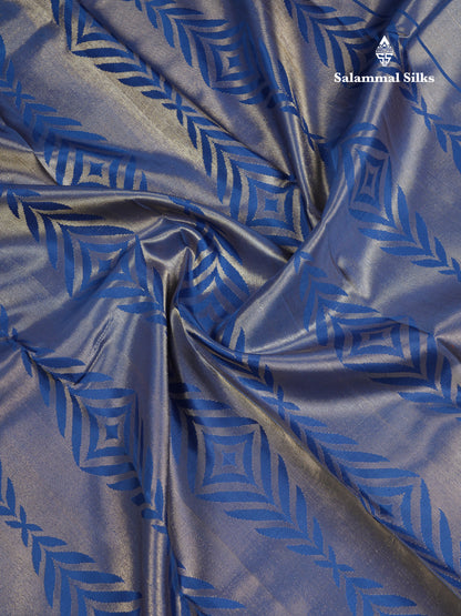 Beautiful 8Kol Olive Blue Pure Kanjivaram Silk Saree With Blouse