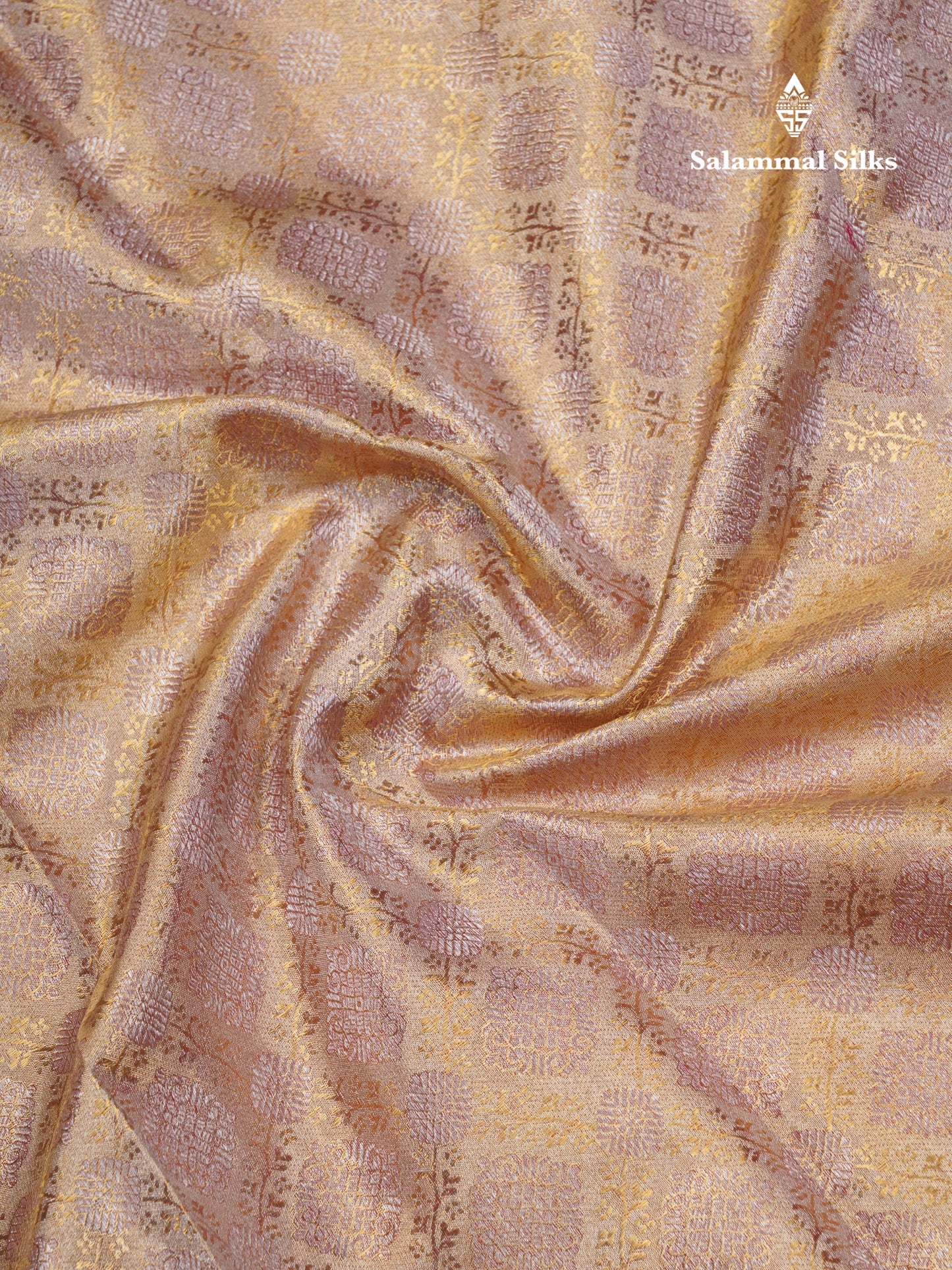Beautiful Gold Grand Tissue Bridal Pure Kanjivaram Silk Saree With Maroon Evening Morning Border